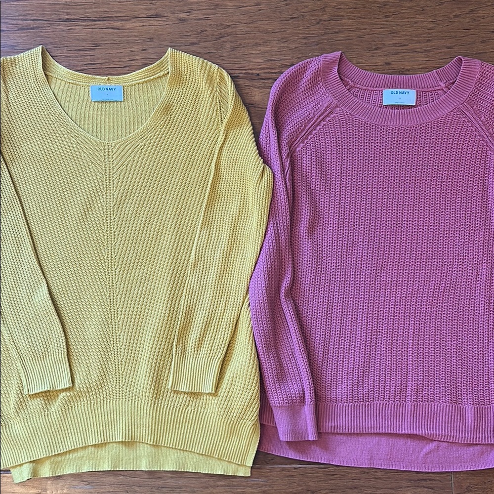 Old Navy Women's Sweater Set - Yellow and Pink